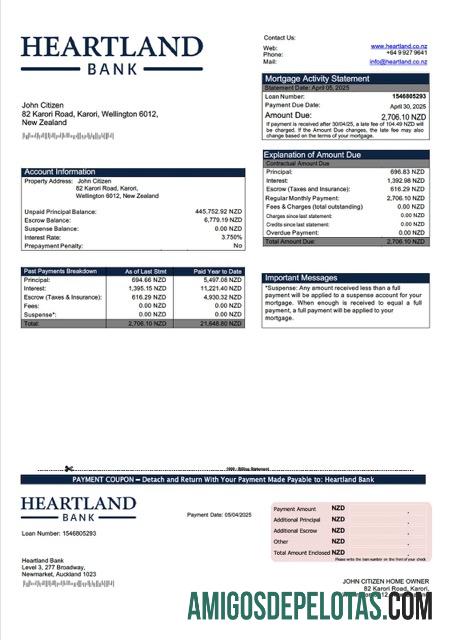 para download Modelo Word e PDF de declaração de hipoteca do Heartland Bank da Nova Zelândia